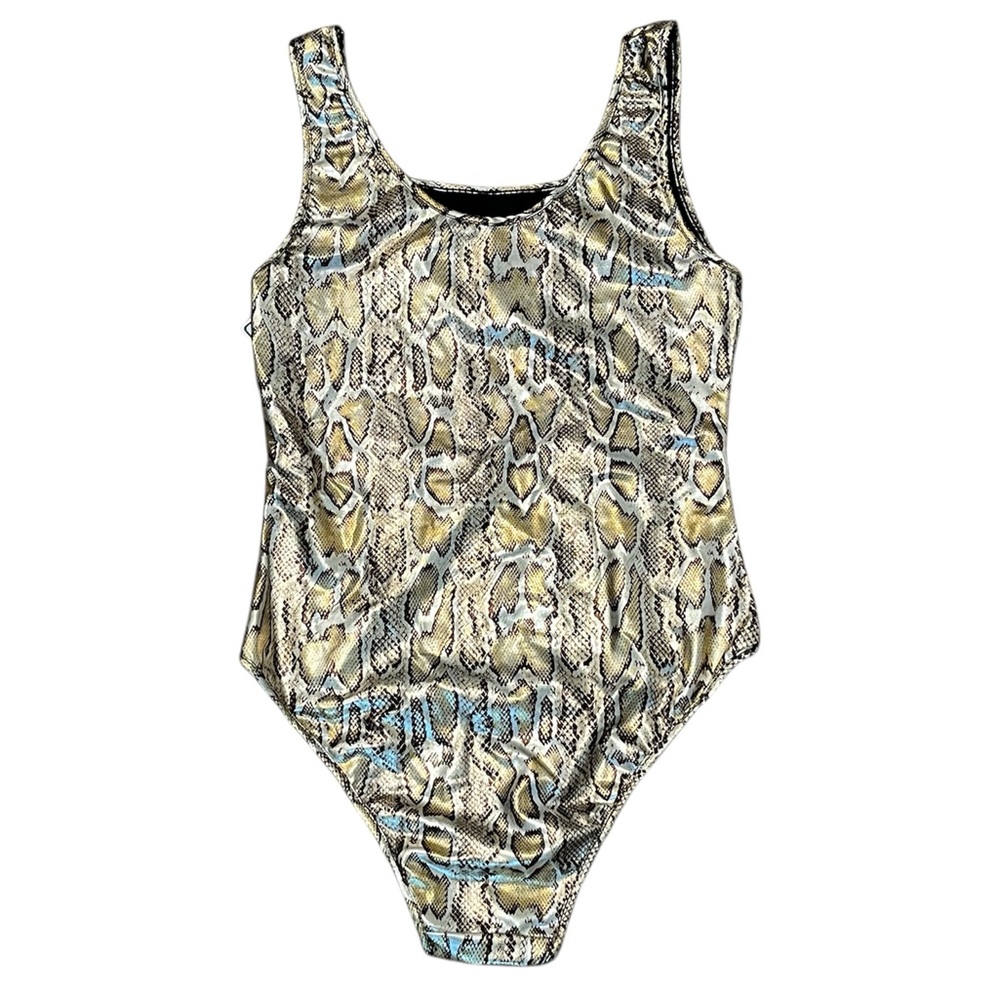 Animal Print Gold Silver Snake Skin Body Suit Size: Medium - Picture 2 of 6